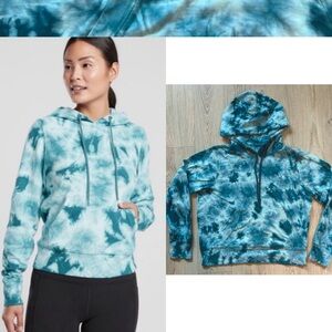 NEW Athleta Women's (L) Hoodie Tie Dye Pullover Sweatshirt Graphic Longsleeve